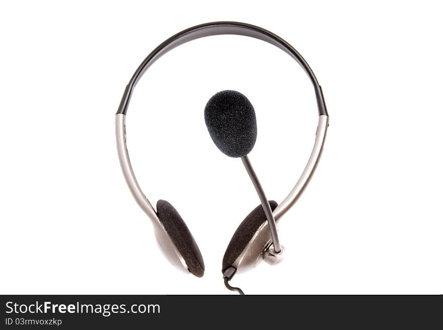 Headset of a white background