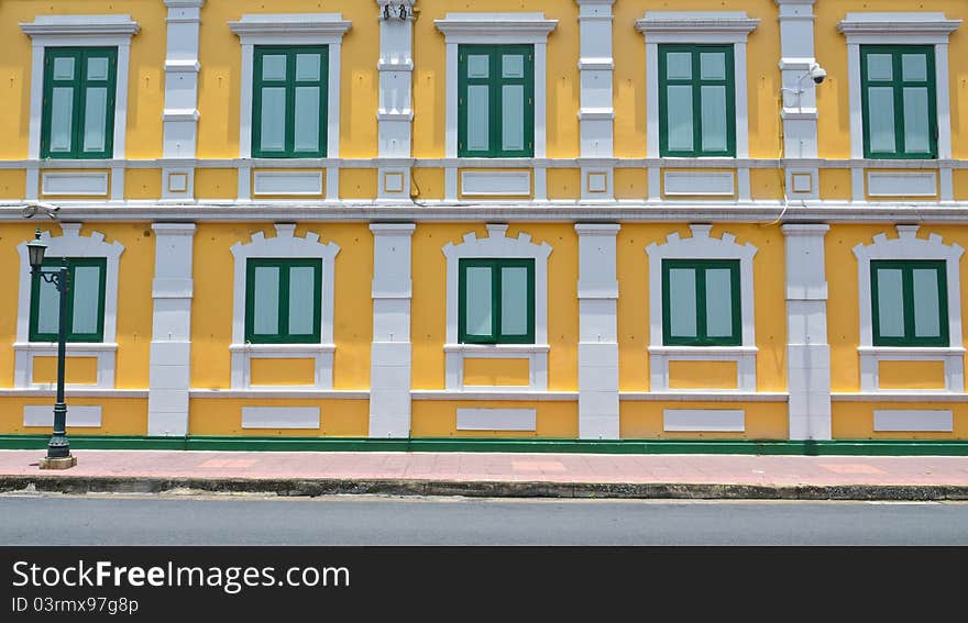 The Yellow Thai antique buildings