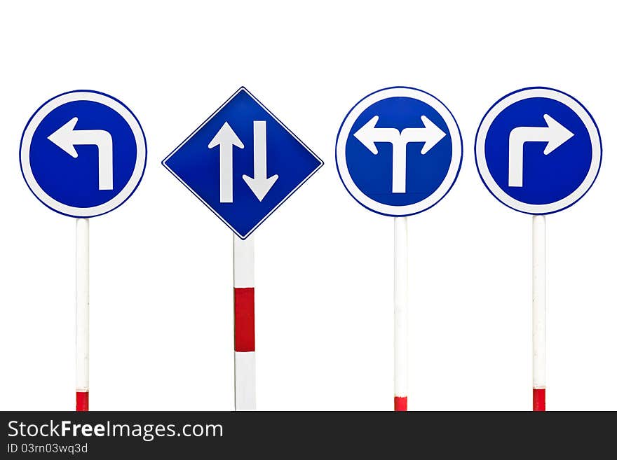 Traffic road sign isolate on white background. Traffic road sign isolate on white background