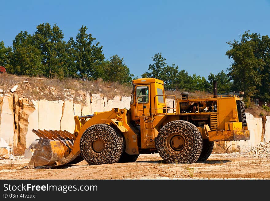 Orange excavator