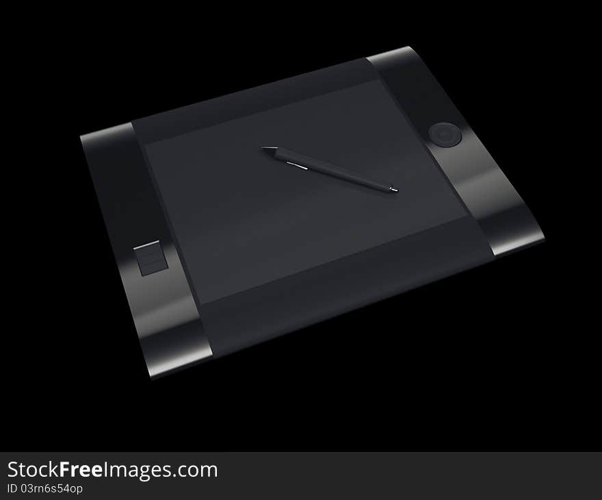 Tablet. Computer generated in Cinema 4D