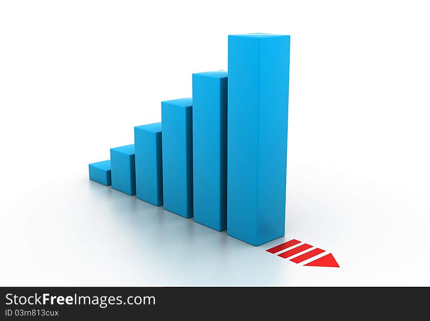 3d illustration of Business graph