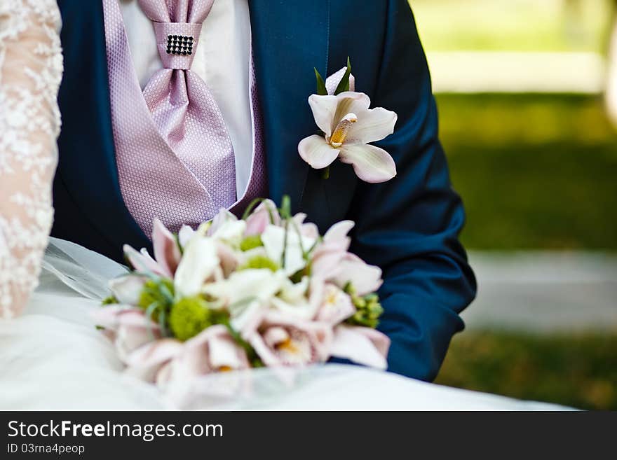 Close up of wedding bouquet