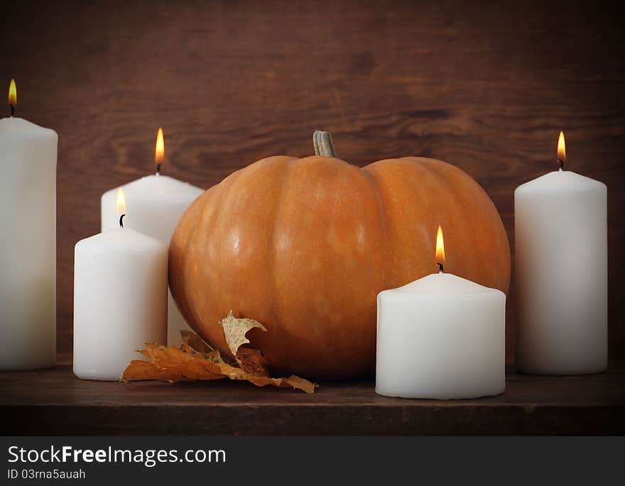 Pumpkin with candels