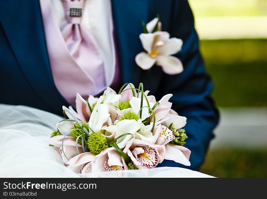 Close up of wedding bouquet