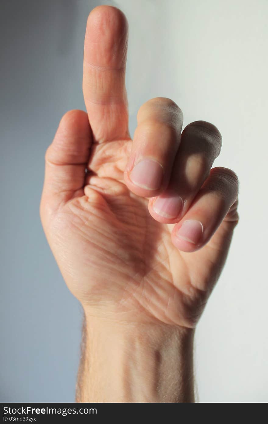 Male Right Hand on a white background