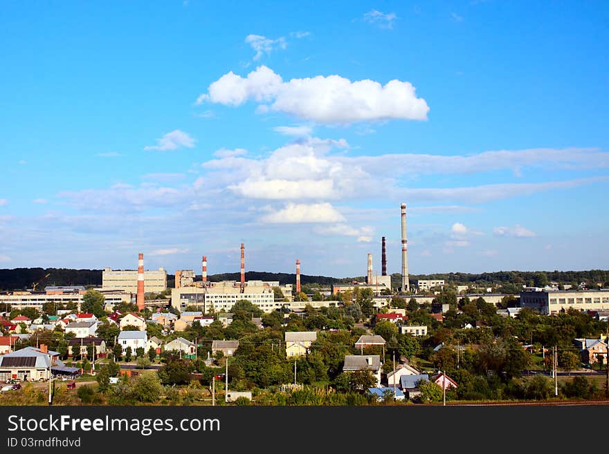 Poor industrial district of the city in Ukraine. Poor industrial district of the city in Ukraine