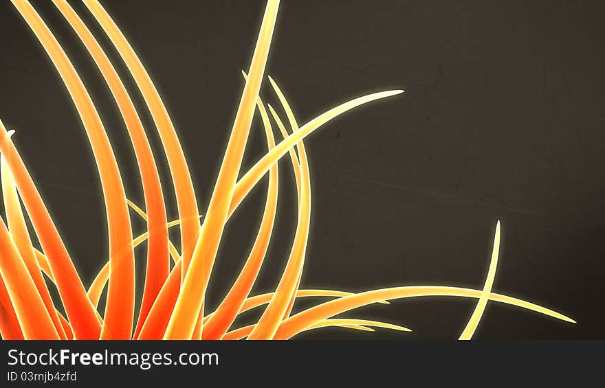 3d orange futuristic abstraction with conceptual design