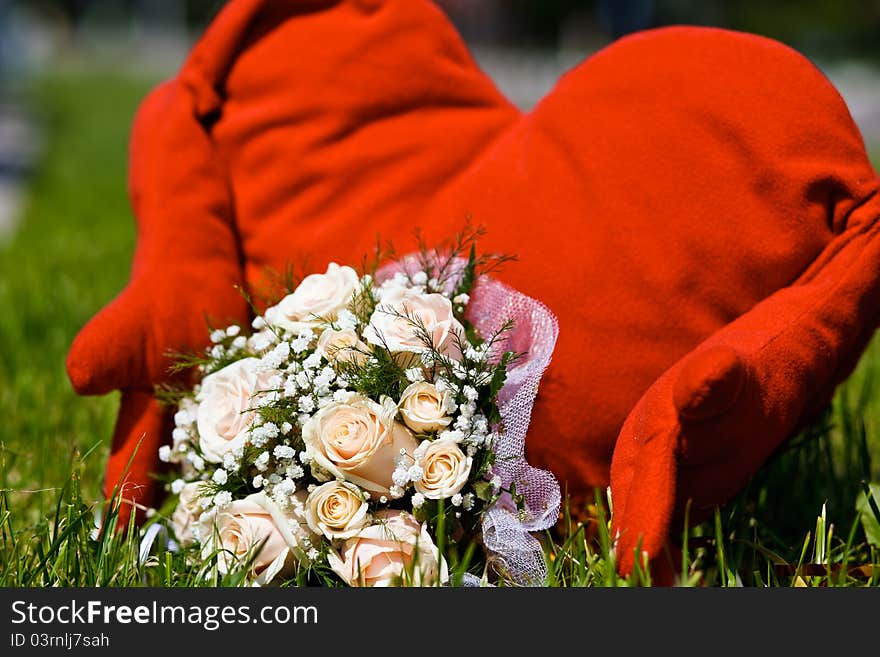 Close up of wedding bouquet