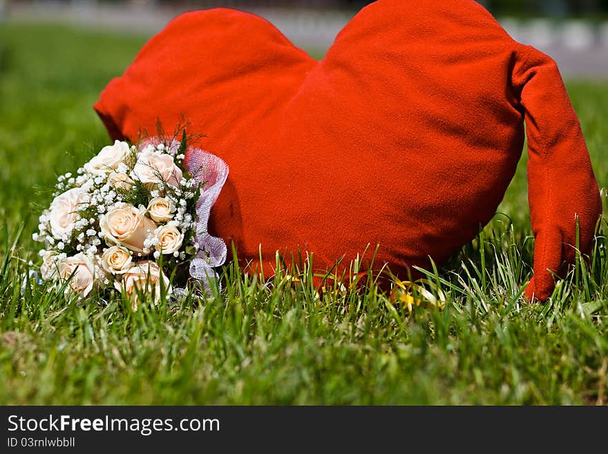 Close up of wedding bouquet