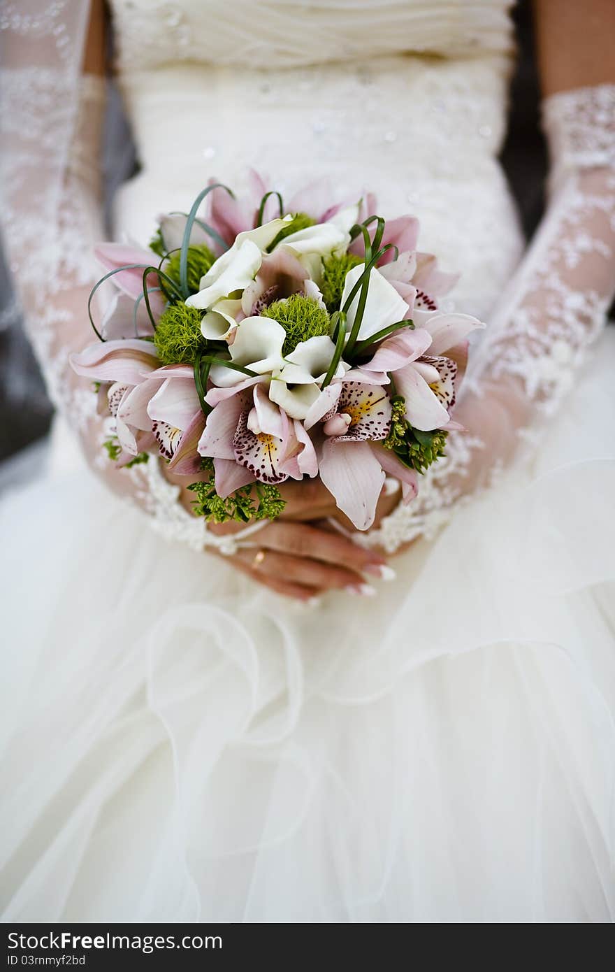 Close up of wedding bouquet