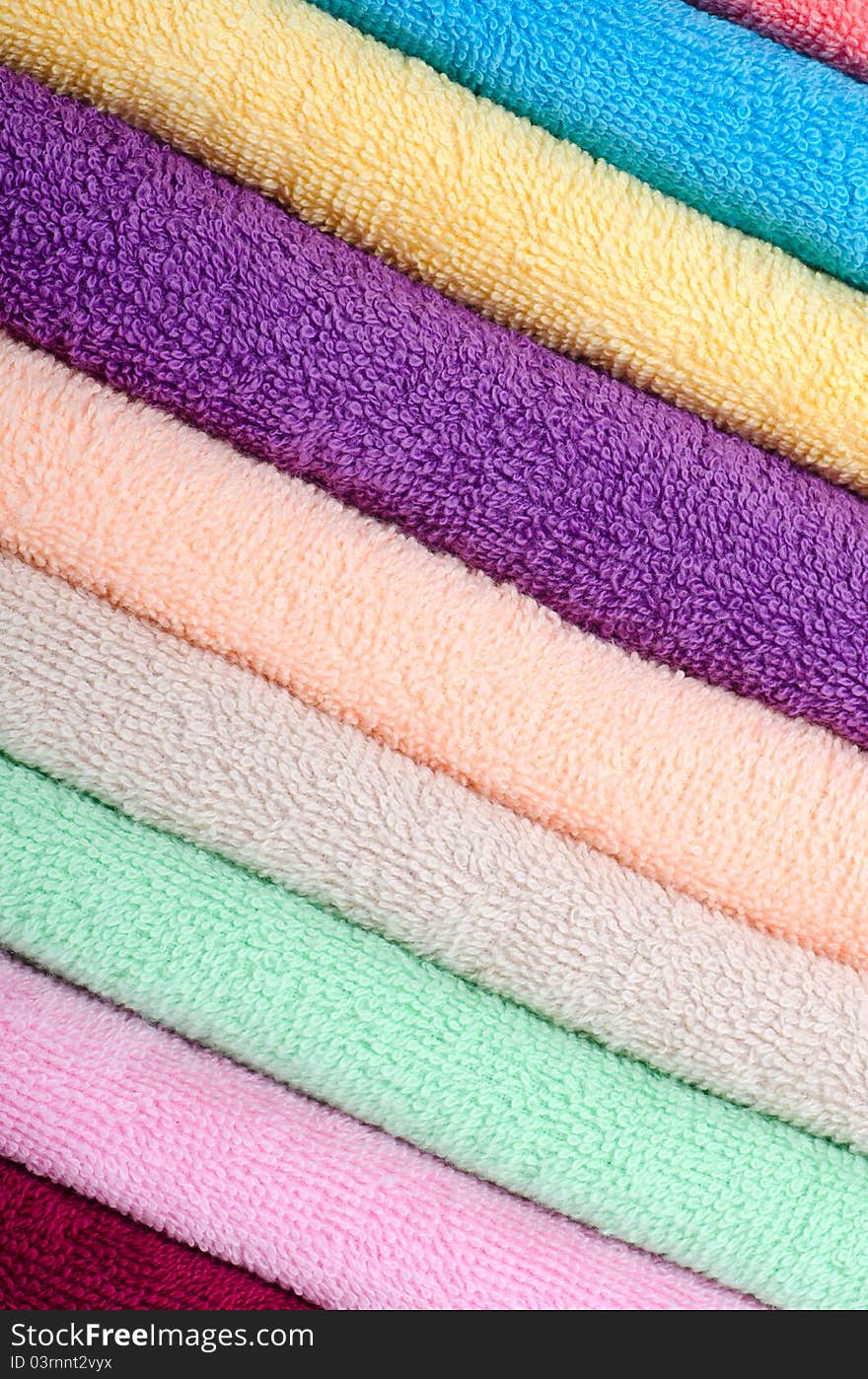 The combined colour towels as a background