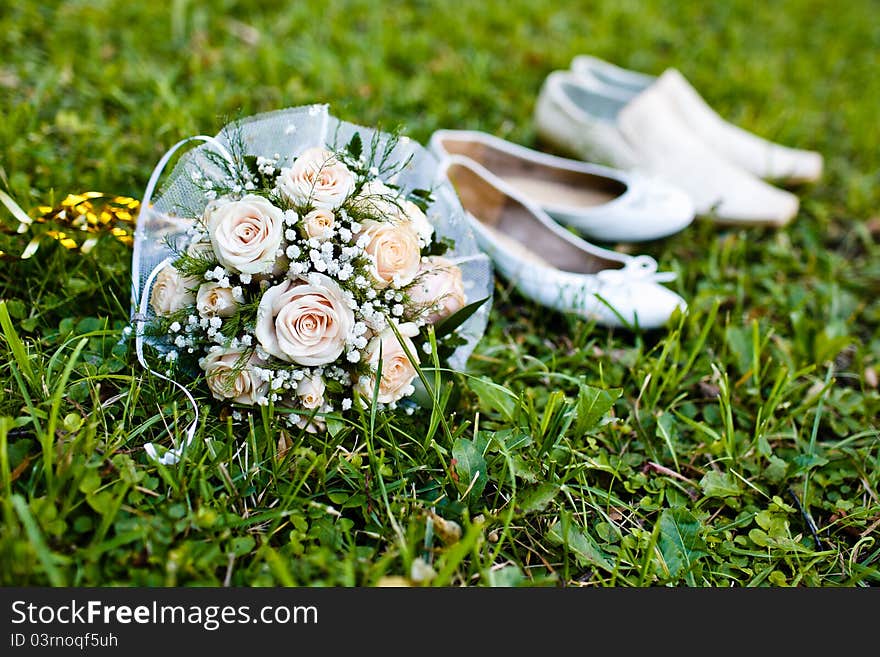 Close up of wedding bouquet