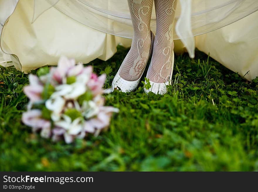 Close up of wedding bouquet