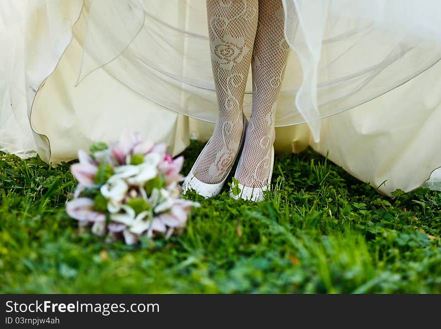 Close up of wedding bouquet