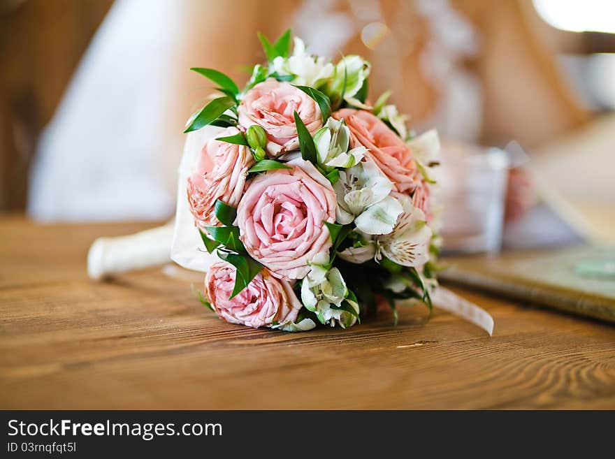 Close up of wedding bouquet