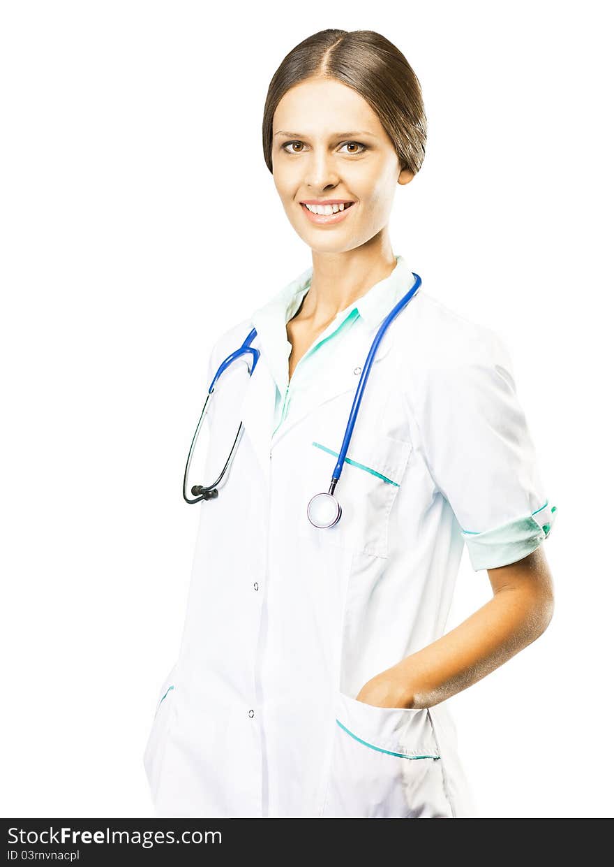 Young Doctor On White Background