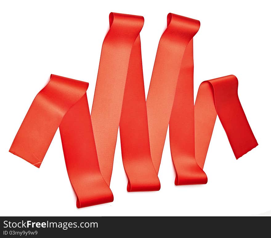 Red ribbon on white background