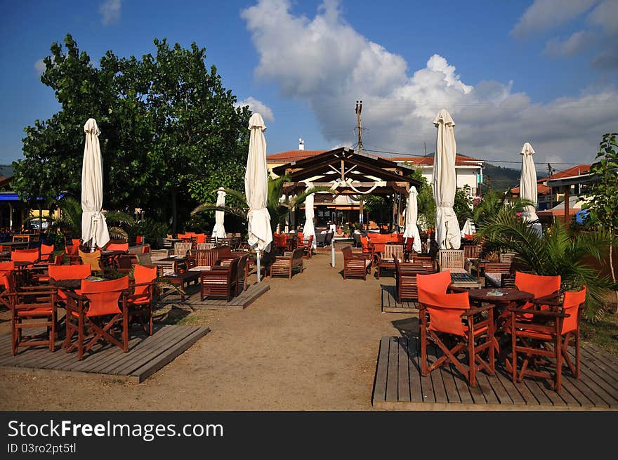 Greek Cafe On The Beach