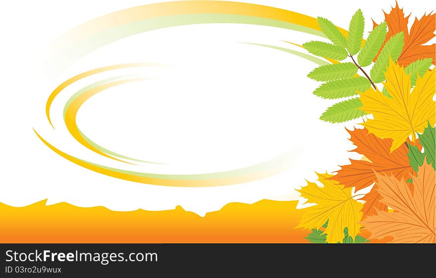 Autumn Background With Maple And Ash Leaves