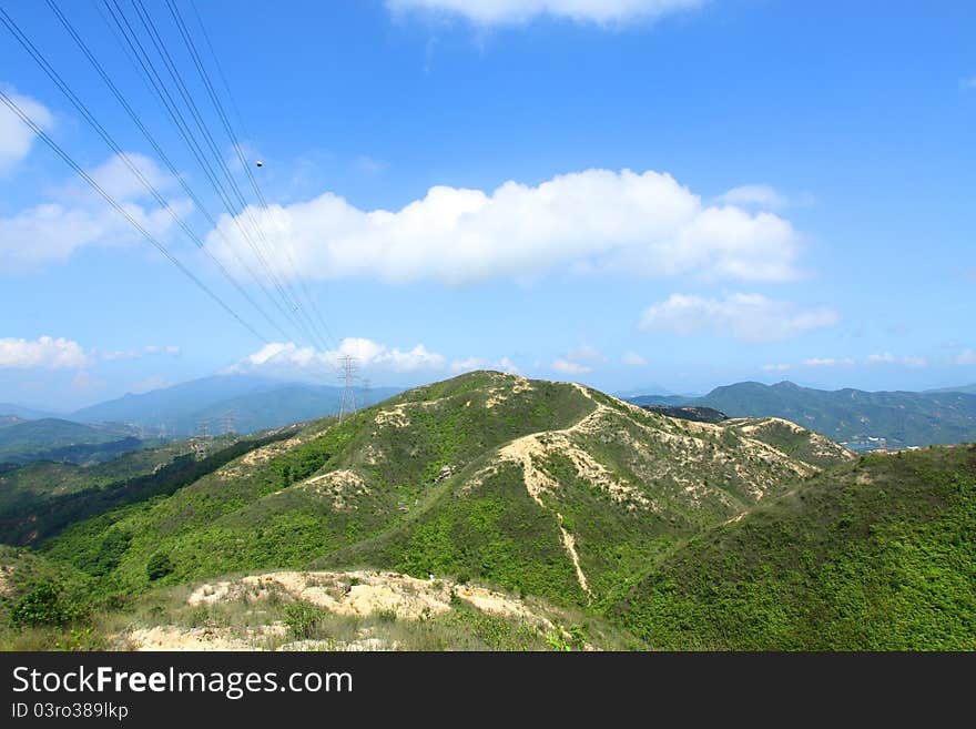 A series of mountain in Hong Kong at day. A series of mountain in Hong Kong at day.