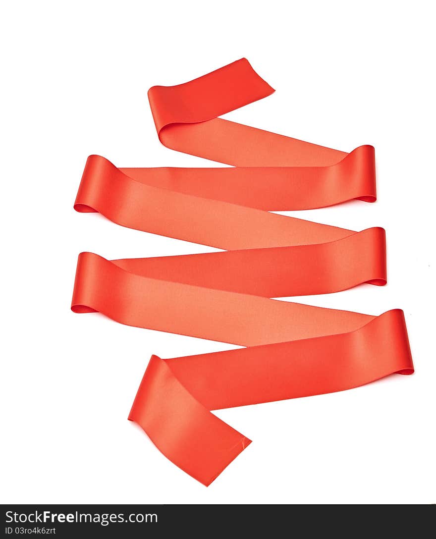 Red ribbon on white background