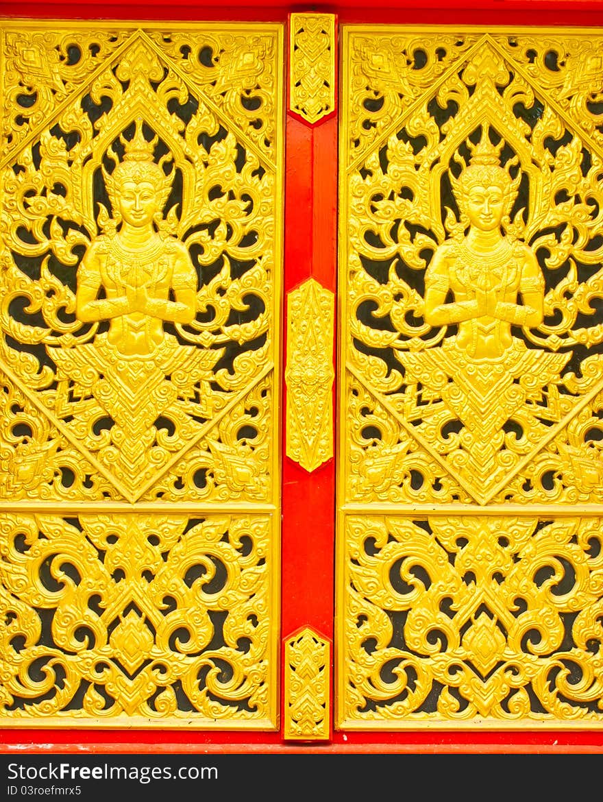 Thai Traditional Texture On Gate