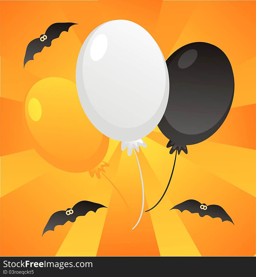 Halloween balloons background with bats