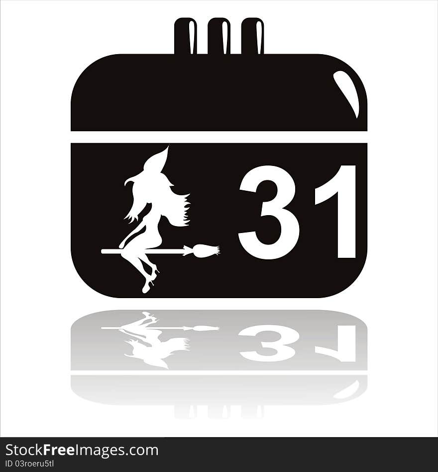 Black Halloween Calendar Icon