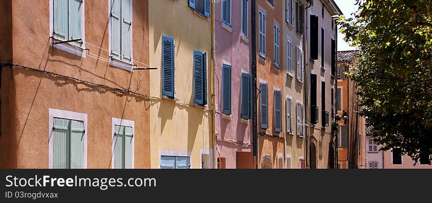 Nice mediterranean house facades with different colours. Nice mediterranean house facades with different colours