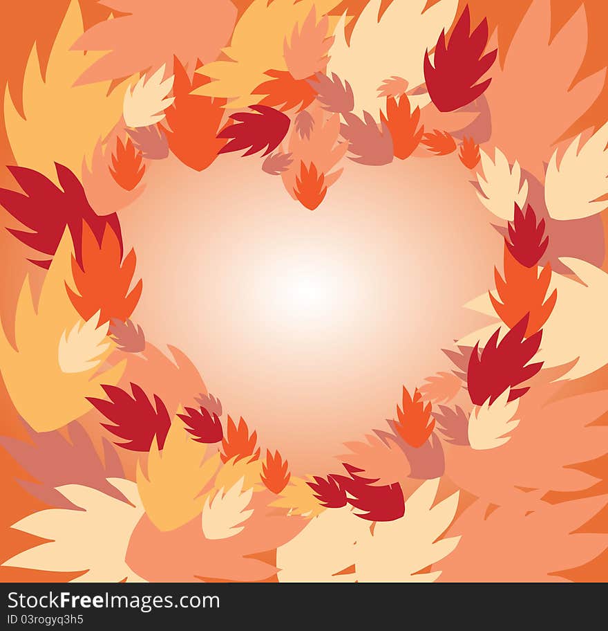 Autumn leaves frame illustration