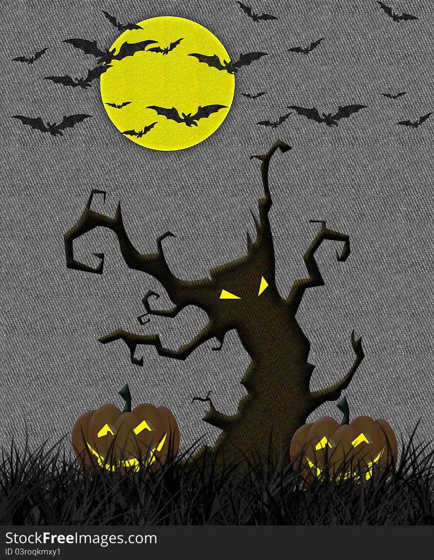 Bat fly full moon halloween background. Bat fly full moon halloween background