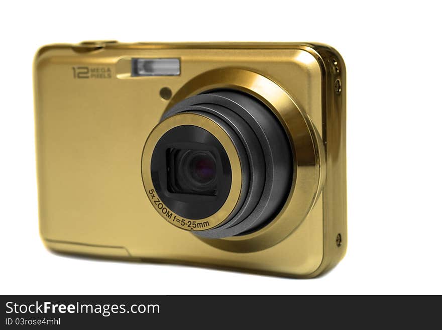 Gold compact digital camera