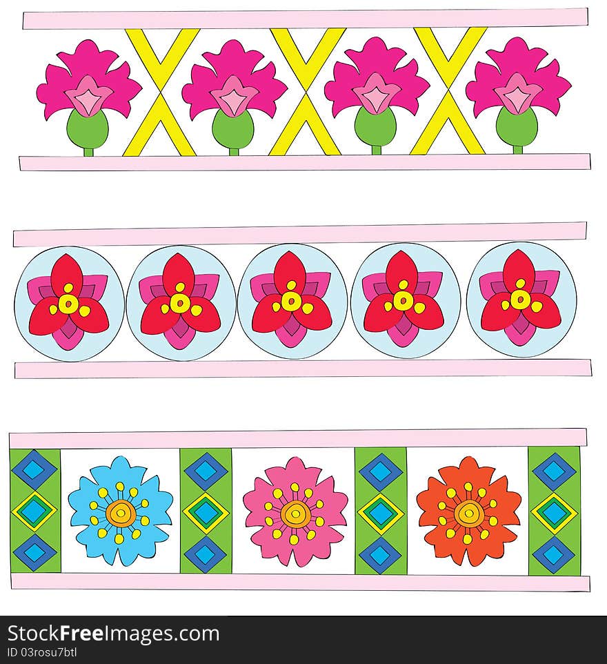 The Sample Of A Flower Ornament For Design.