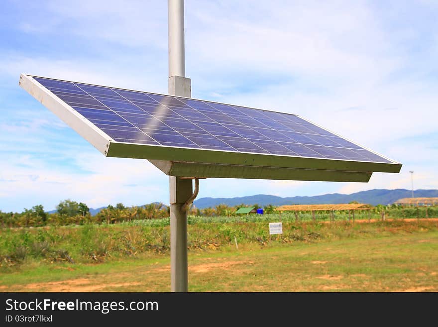 Solar cell in the farmland, green energy