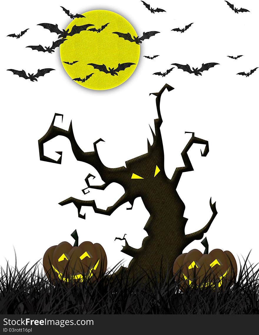 Bat fly full moon halloween background. Bat fly full moon halloween background