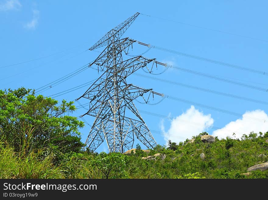 Power Lines With High Voltage