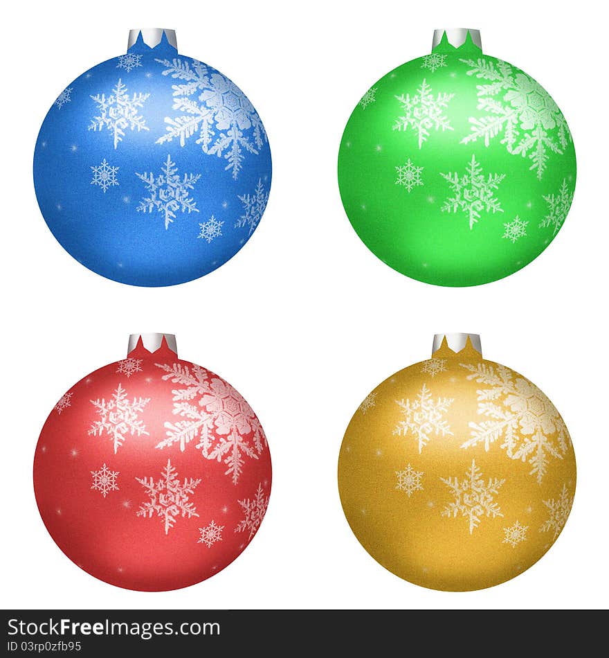 Christmas balls on white background 4 ball