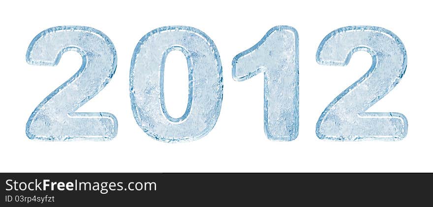 New Year 2012 inscription of ice letters. There is a clipping path. New Year 2012 inscription of ice letters. There is a clipping path