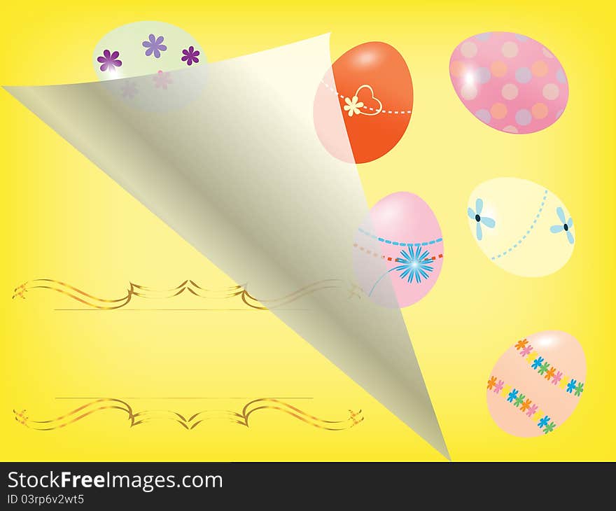 Easter card with eggs, the vector background