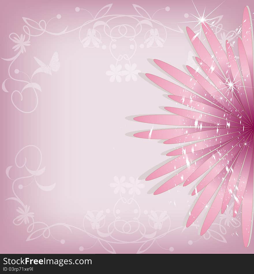 Flower background with a chrysanthemum, the vector background