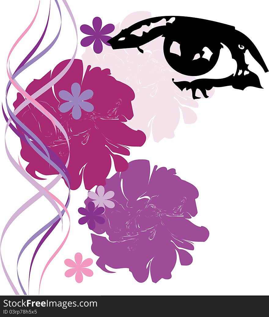 Flower make-up, the vector background