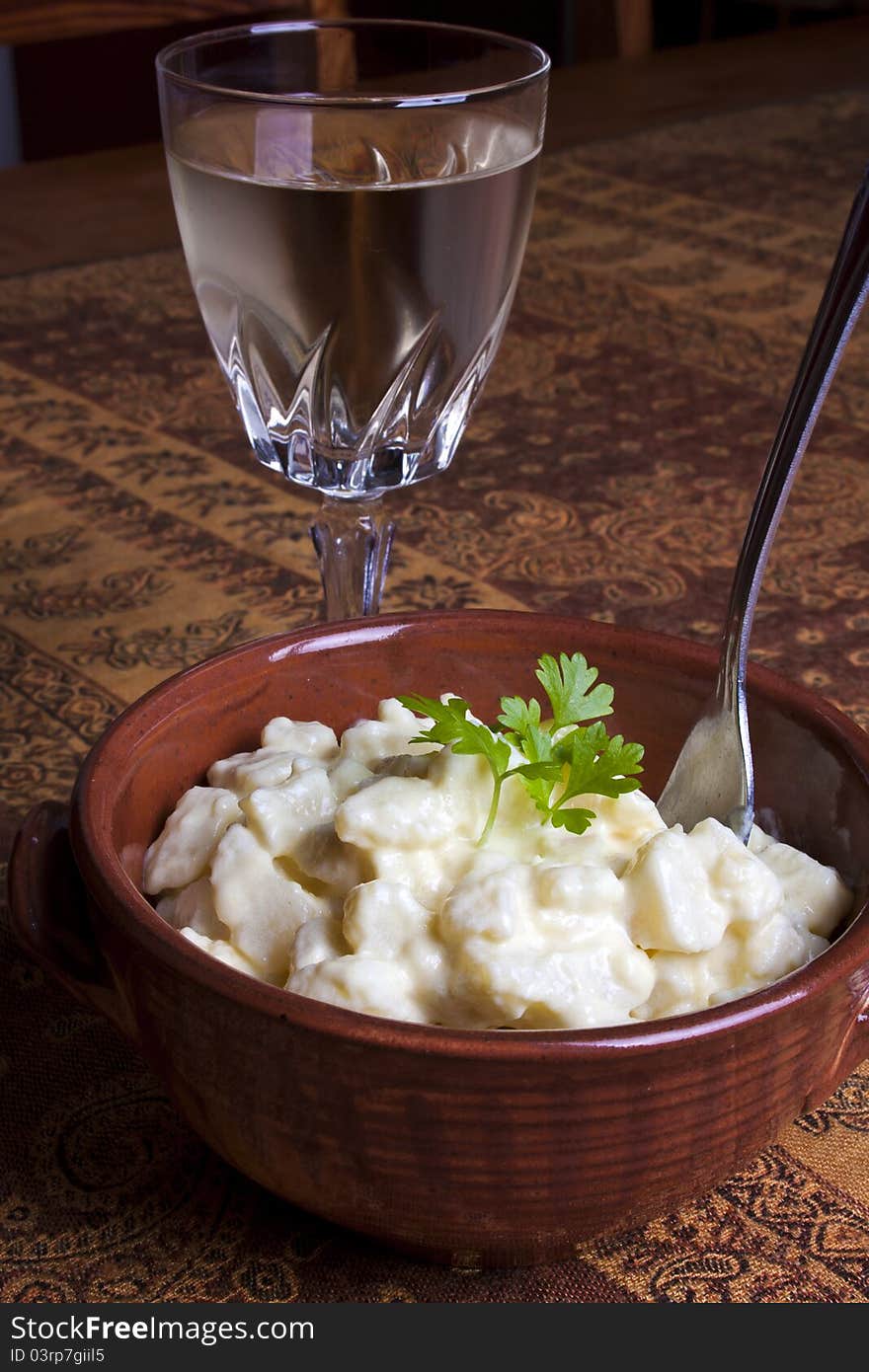 Potato Salad And Wine