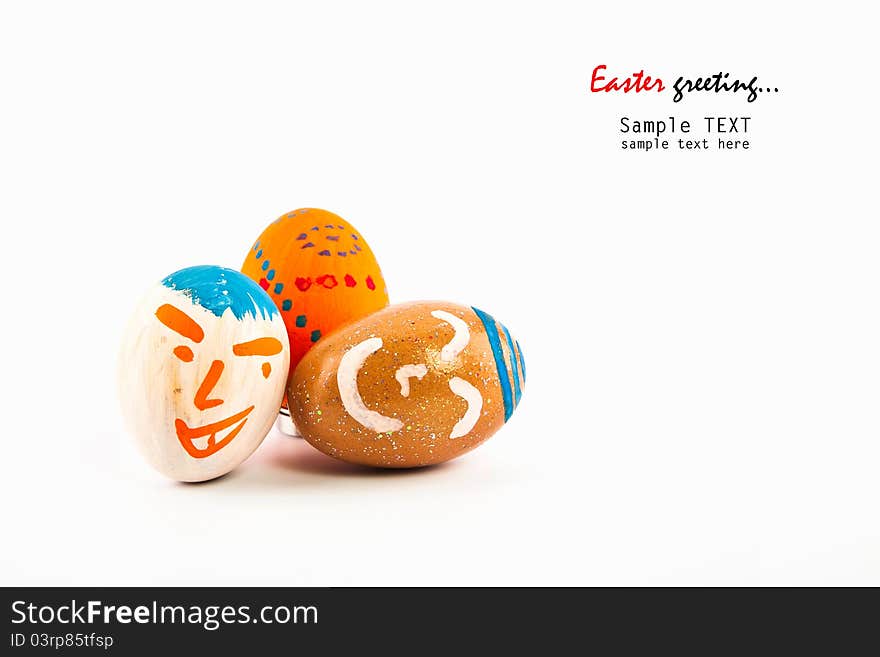 Easter Eggs On White Background