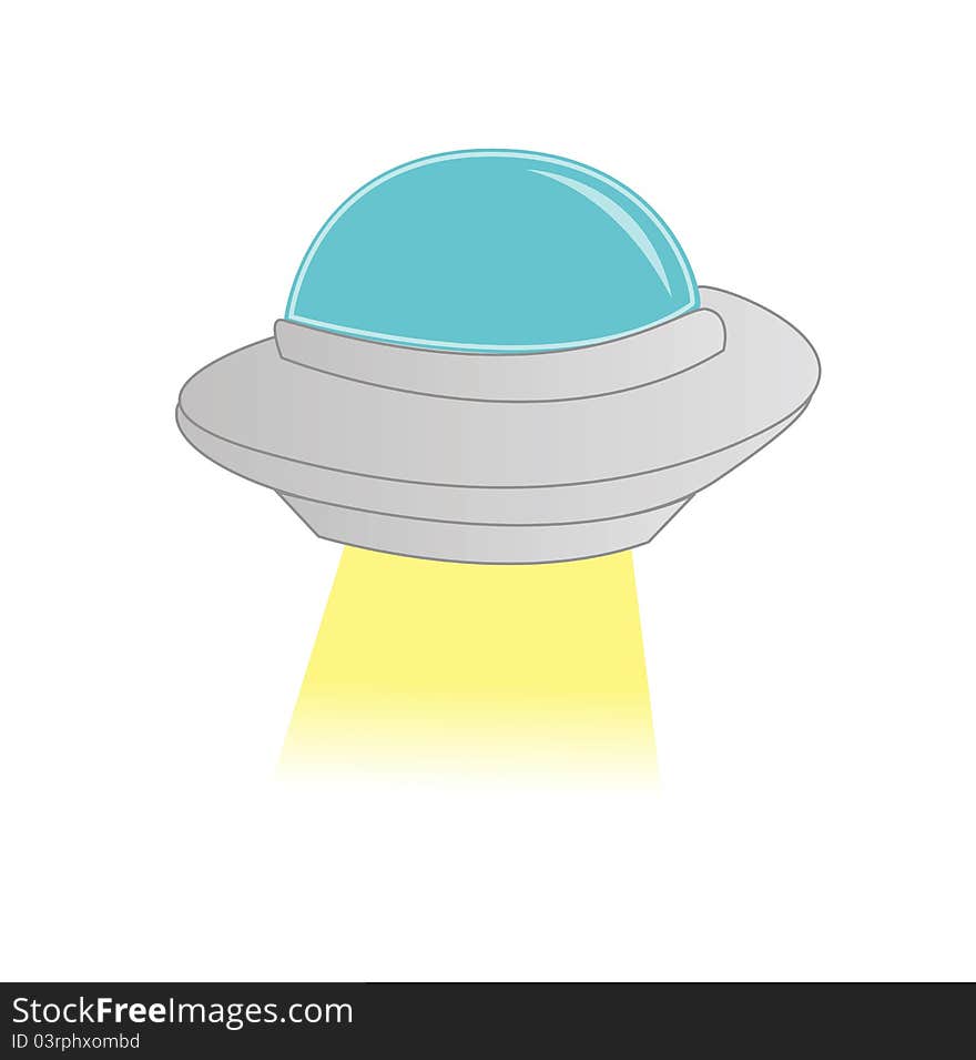 Alien spaceship with light beam. Alien spaceship with light beam