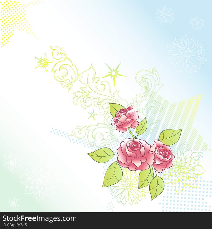 Grunge floral background