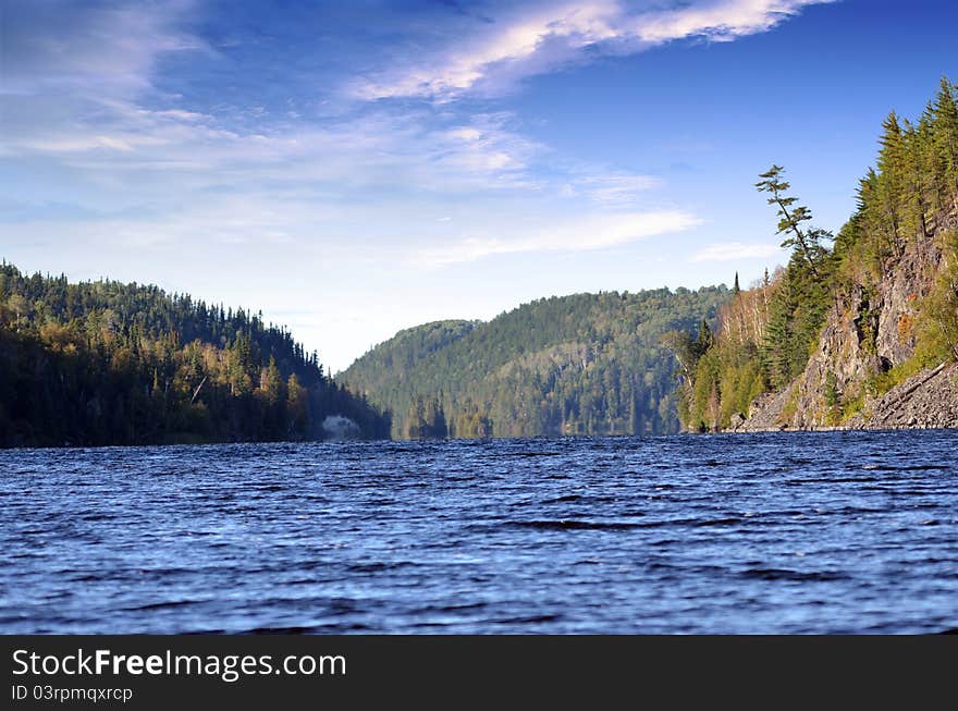 Choppy waters on Horwood Lake in Northern Ontario Canada