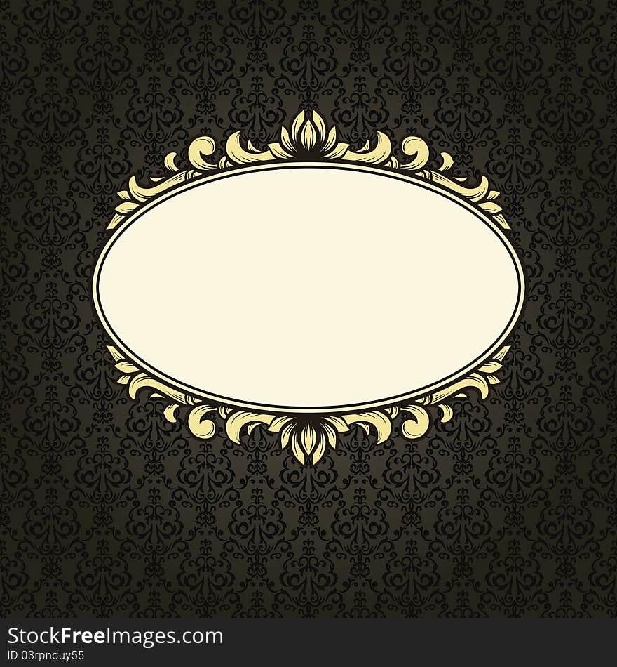 Vintage frame with seamless background