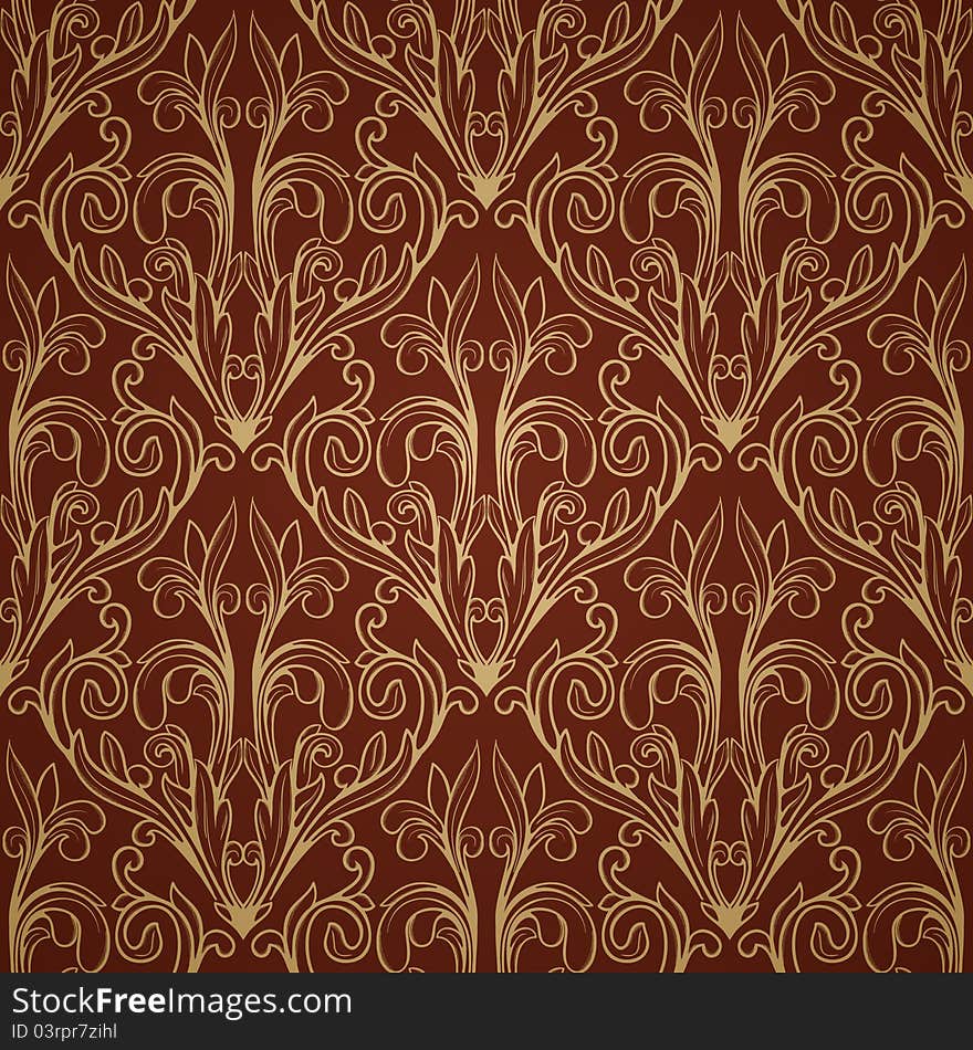 Seamless damask pattern in retro style. Seamless damask pattern in retro style