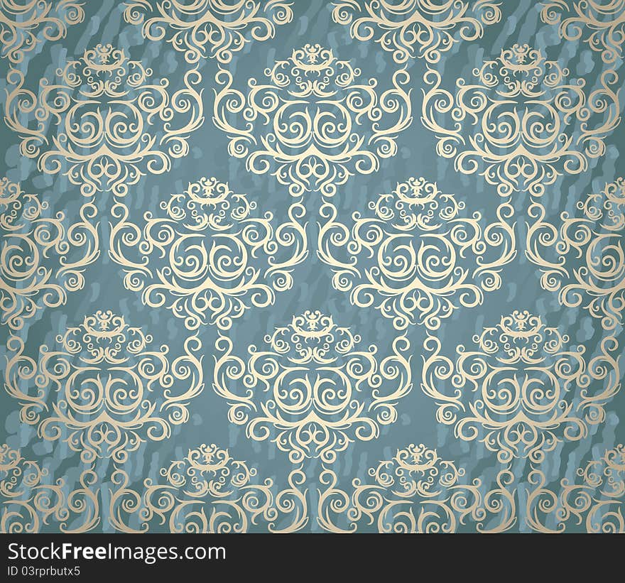 Seamless damask pattern in retro style. Seamless damask pattern in retro style